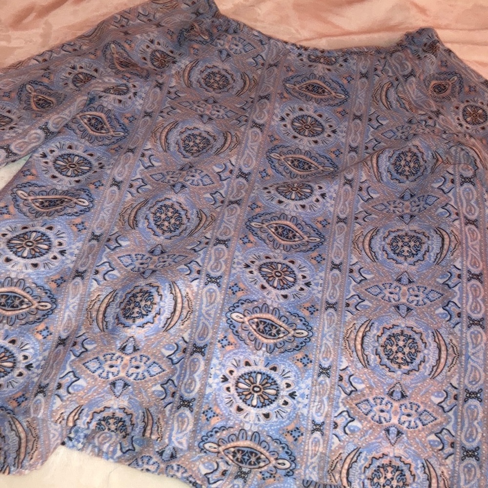 baby blue paisley flare top